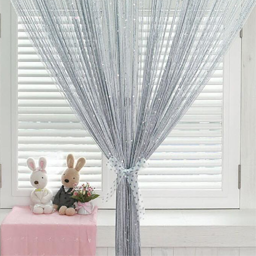 Rèm kim tuyến màu Gray