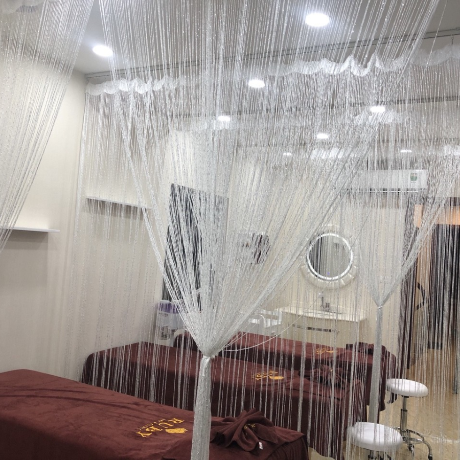 Rèm kim tuyến màu Trắng